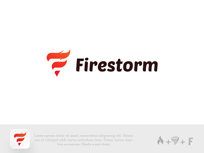 Firestorm Logo Design branding f logo fire fire logo firestorm flat golden ratio goldenratio graphic art icon logo logo design logos storm storm logo vector