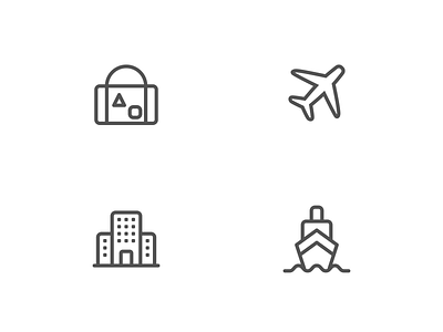 Travel Deals Icons app clean icon mobile outline travel ui