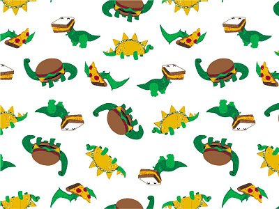 Snackasaur print childrens apparel childrens media illustration textile design