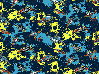 space print childrens apparel illustration seamless repeat space textile