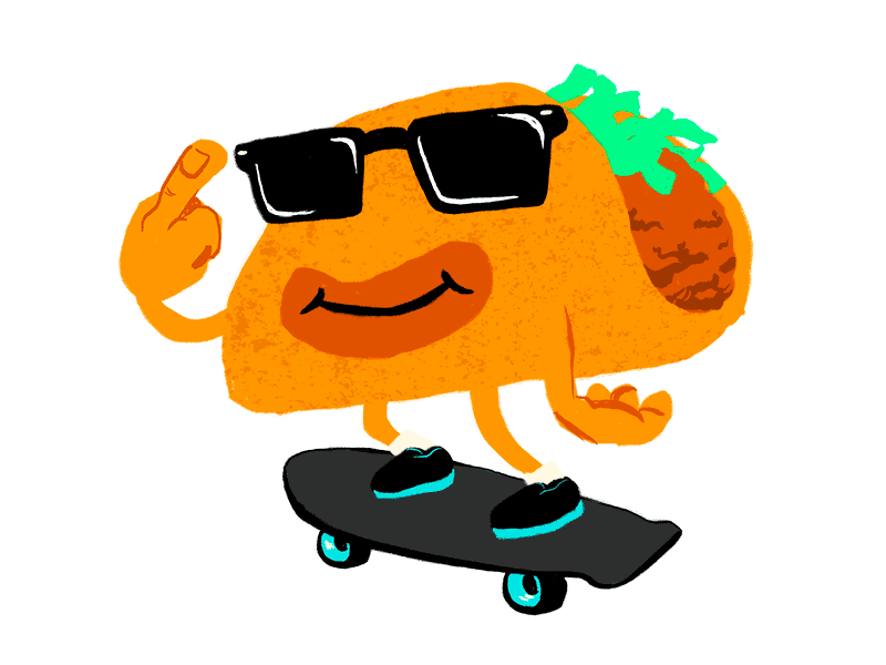 Taco animation character design gif tacos
