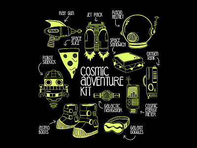 Space Stuff adventure childrens apparel glow in the dark graphic design space t shirt graphic