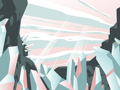 Crystal landscape background layout crystals design illustration vector