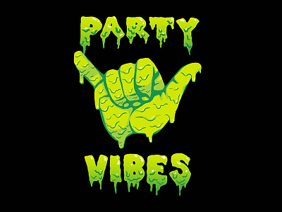 Party Vibes illustration slime typography