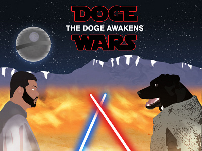 Doge Wars "The Doge Awakens" doge light saber the force awakens star wars dog war