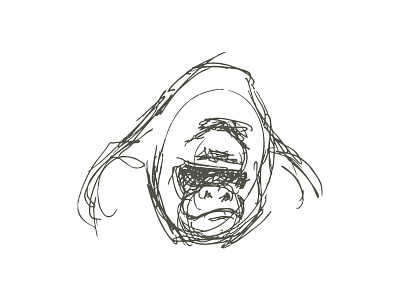 rough sketch design gorilla sketching