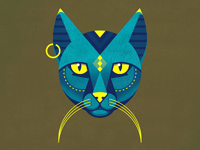 Cat cat egypt geometric illustration