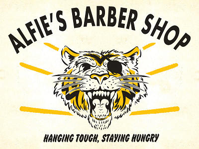 Hanging Touch, Staying Hungry barbershop design illustration tiger tshirt vektorgraphic vintage wildchildgraphic