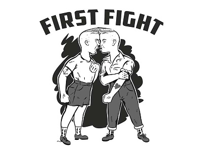 First Fight firstfight illustration psychobilly rockabilly rocknroll vektorgraphic wildchildgraphic
