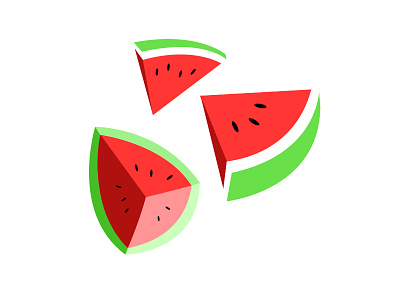 Watermelons 3d colour design fruit fun graphic illustration red