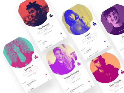 Music player colour gradient music spotify ui