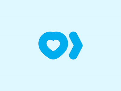 Reach and Connect Logomark arrow branding forward heart identity logo