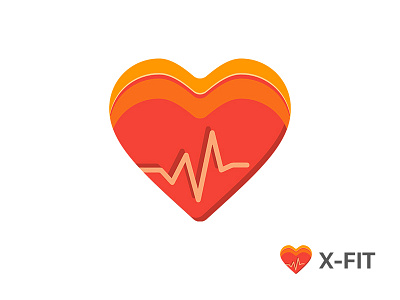 X Fit Logo brand identity branding fitness health logo material design