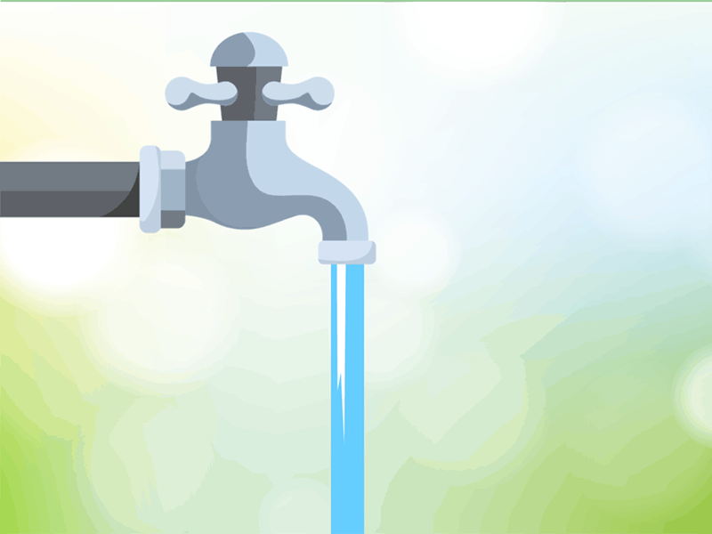 Conserve Water faucet liquid motion graphics water