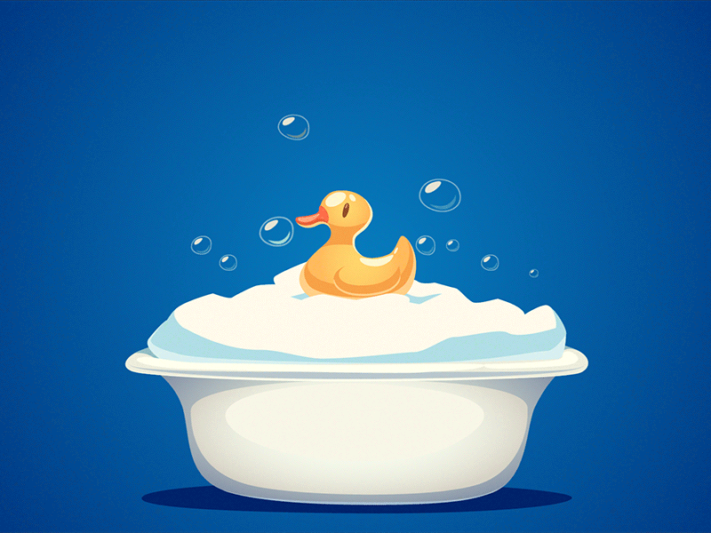 Bubble Bath animation bath bubble bath bubbles motion graphics rubber duck