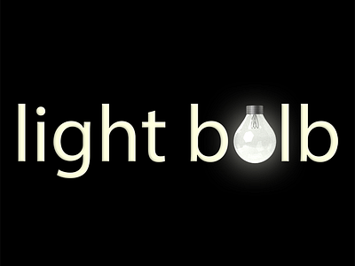Light Bulb Text 3d dark light light bulb text