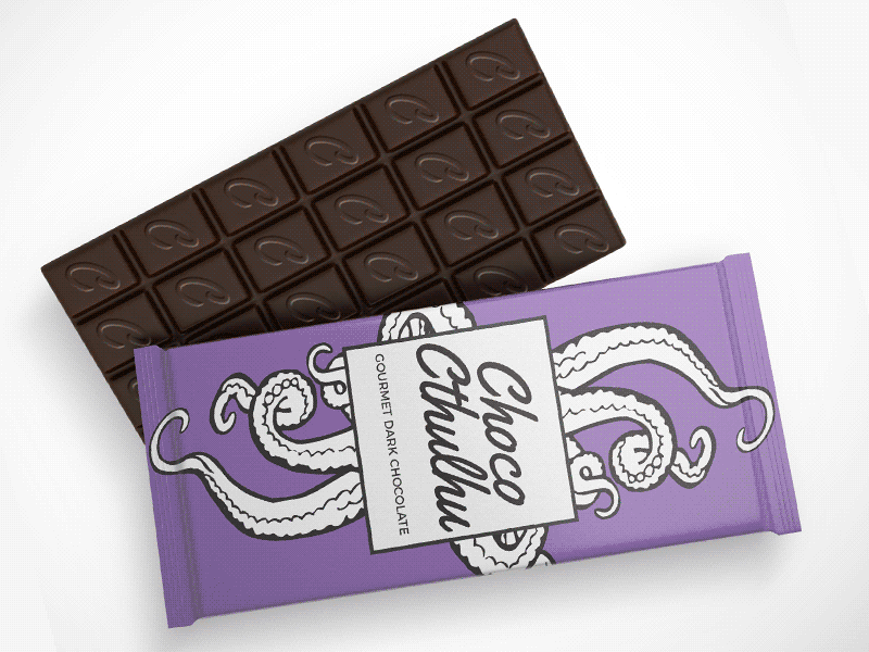 Choco Cthulhu chocolate graphic design packaging
