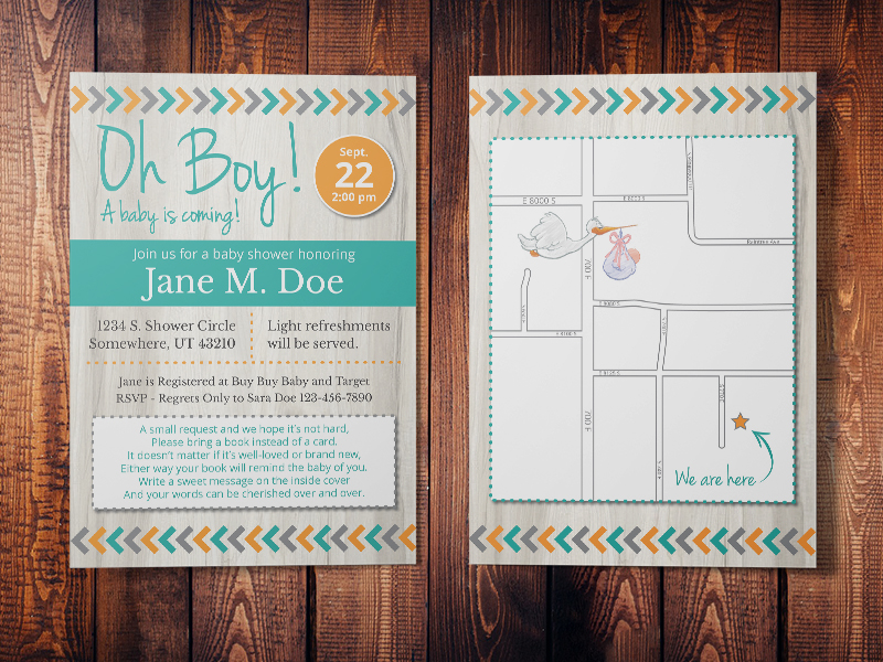 Baby Shower Invite By Heather Larsson Dribbble Dribbble