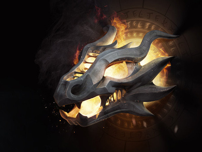 Dracarys dragon fire skull smoke