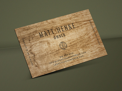 Wood Business Card Design for Fence Company