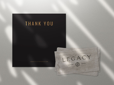 Fence Company Thank You Card + Wood Business Card Design brand design brand identity branding fence fence company fence company logo masculine branding masculine logo stationary design unique business card idea wood wood business card wood card