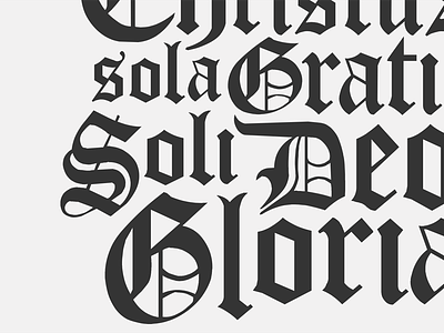 5 Solas Poster 5 solas blackletter ornate reformed soli deo gloria type typography