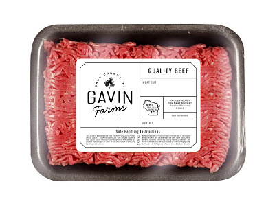 Gavin Farms Meat Packaging Label beef label farm branding farm logo homestead meat packaging packaging