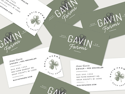 Gavin Farms Business Cards branding business card farm branding farm logo homesteader logo logo shamrock wisconsin farm