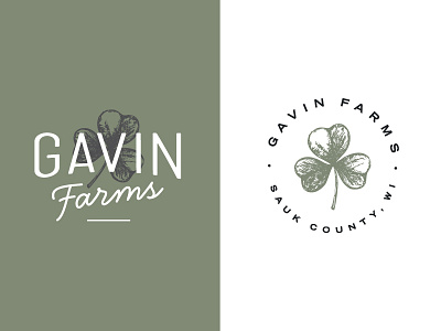 Gavin Farms Logo Alternates badge branding farm branding farm logo homesteader logo logo shamrock wisconsin farm