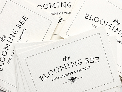 The Blooming Bee Logo bee bees branding homestead local honey logo modern farm produce stationery