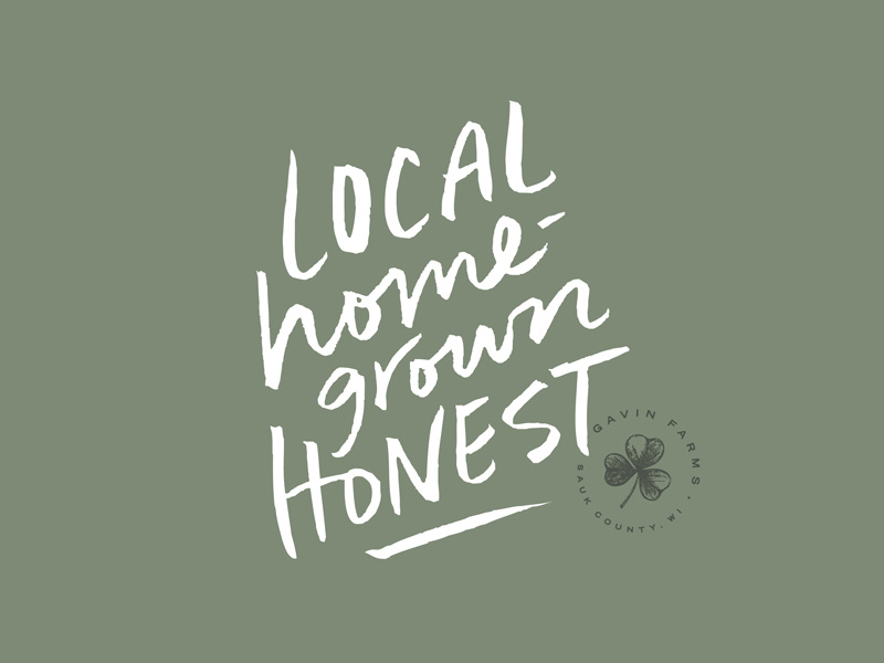 Gavin Farms T-Shirt Graphic tagline homegrown local organic brand farm logo logo badge tshirt graphic hand lettering