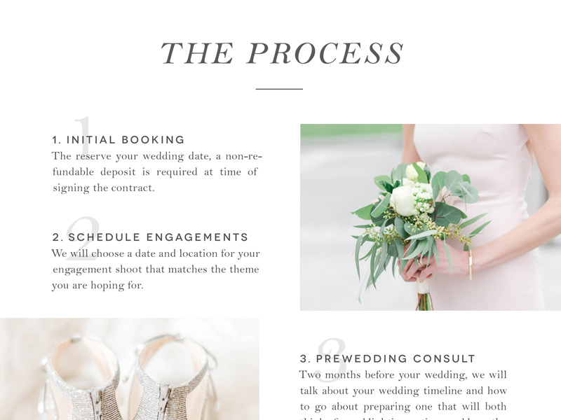 Jenny B Photography Publication pricing guide photographer brand layout design publication price sheet