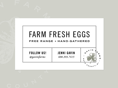 Gavin Farms Egg Punch Card
