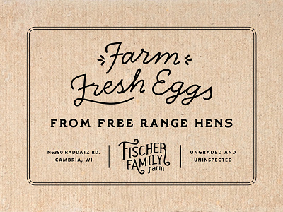 Fischer Family Farm Egg Carton Stamp chickens egg carton farm farm brand farm fresh farmer fresh eggs logo packaging vintage