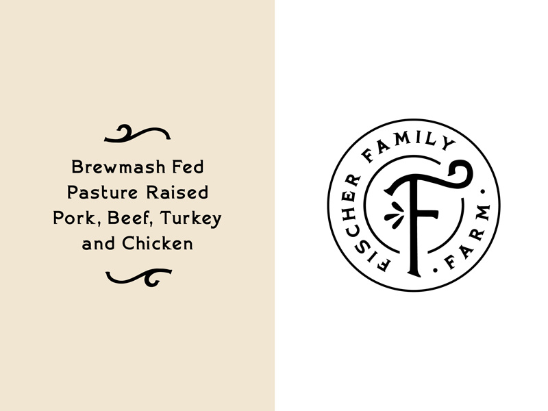 Fischer Family Farm Badge vintage logo farmer cattle farm brand farm