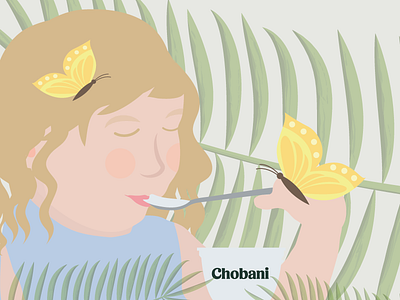 Chobani butterfly character chobani color cute daily design girl illustration love vector