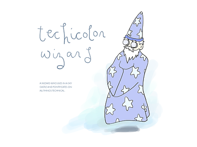 Technicolor Wizard character graphic design kaplan test prep ui ux wizard