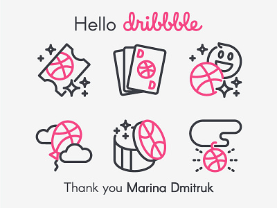 Hello Dribbble design dribbble first shot free hello icon icon set icon suite illustration stickers