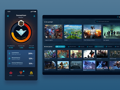 Esport / gaming Arena platform app arena desktop esports games gaming hybrid ios ui ux