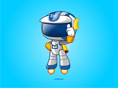 Mark Assist funny illustration mascot robot