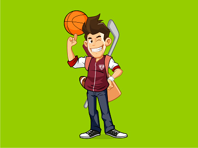 Team Mobile Sports funny illustration mascot sport