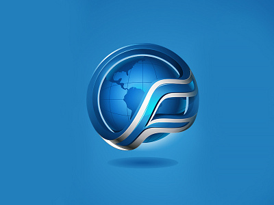 Globe Logo app blue globe icon logo ui