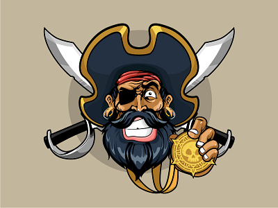 Pirate Trot gold logo pirate trot turkey vector