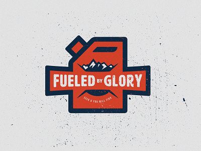 Fueled by Glory Main Logo adventure blog branding digital distress fuel grunge lockup mountains vector