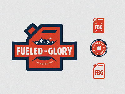Fueled by Glory Secondary Logos adventure badge blog digital icon logo logo design logo designer logotype mountains patch travel vector