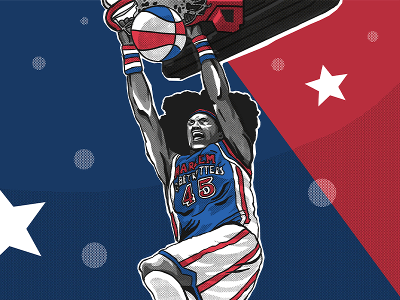 Slam Dunk animation animation design art basketball digital gif halftone harlem harlem globetrotters illustration slam dunk sports