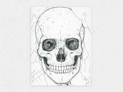 Skull anatomy art bones dead detail drawing etch etching head illustration linework pen skull