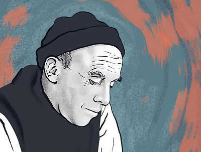 Thomas Merton art catholic digital illustration thomas merton