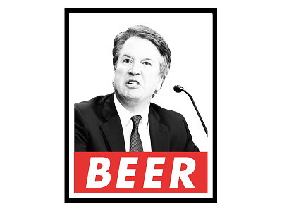 Beer beer branding brett kavanaugh obey shepard fairey sticker trump