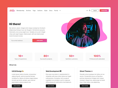 Nikko - Ghost Theme blog clean design ghost ghost theme illustration logo membership minimal newsletter premium substack ui